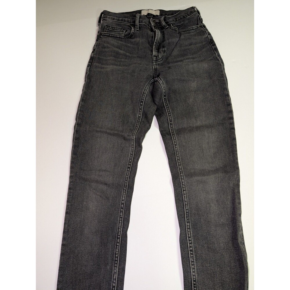 Everlane High-Rise Jeans Women's 25R Skinny High Rise Stretch Denim Gray Flawed